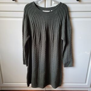 Soft Surroundings Green Knit Cabin Creek Sweater Dress P6863
